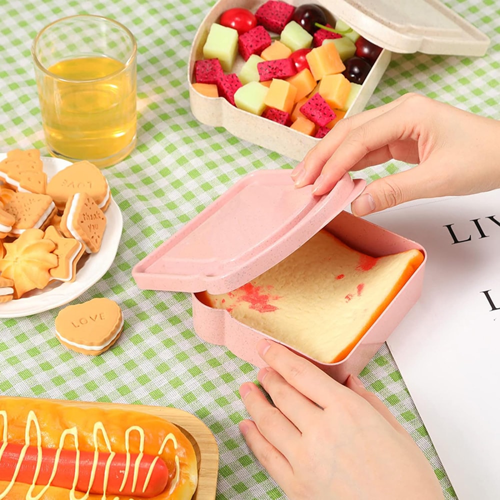 Portable Sandwich Container Lunch Box Reusable Microwave Food Storage Case 2