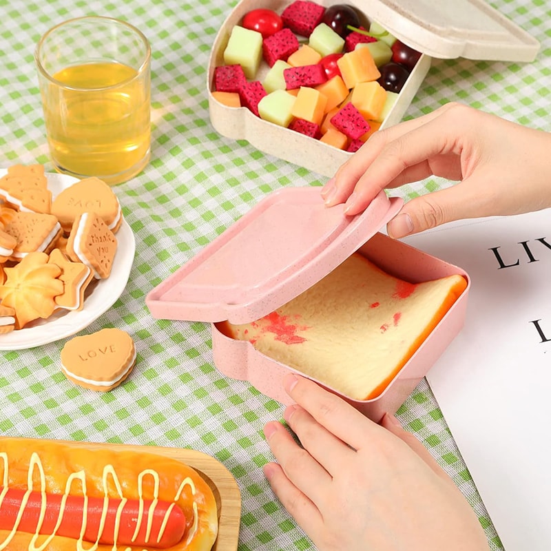 Portable Sandwich Container Lunch Box Reusable Microwave Food Storage Case 2