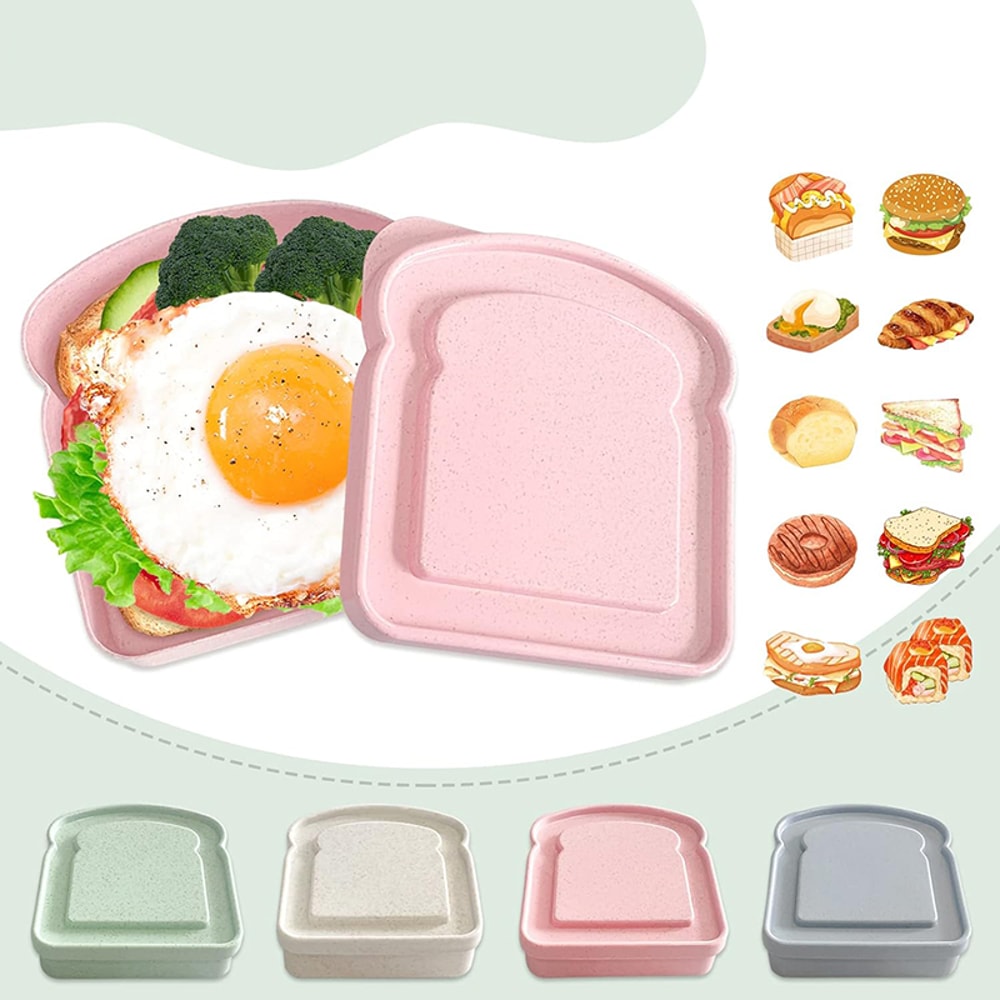 Portable Sandwich Container Lunch Box Reusable Microwave Food Storage Case 3