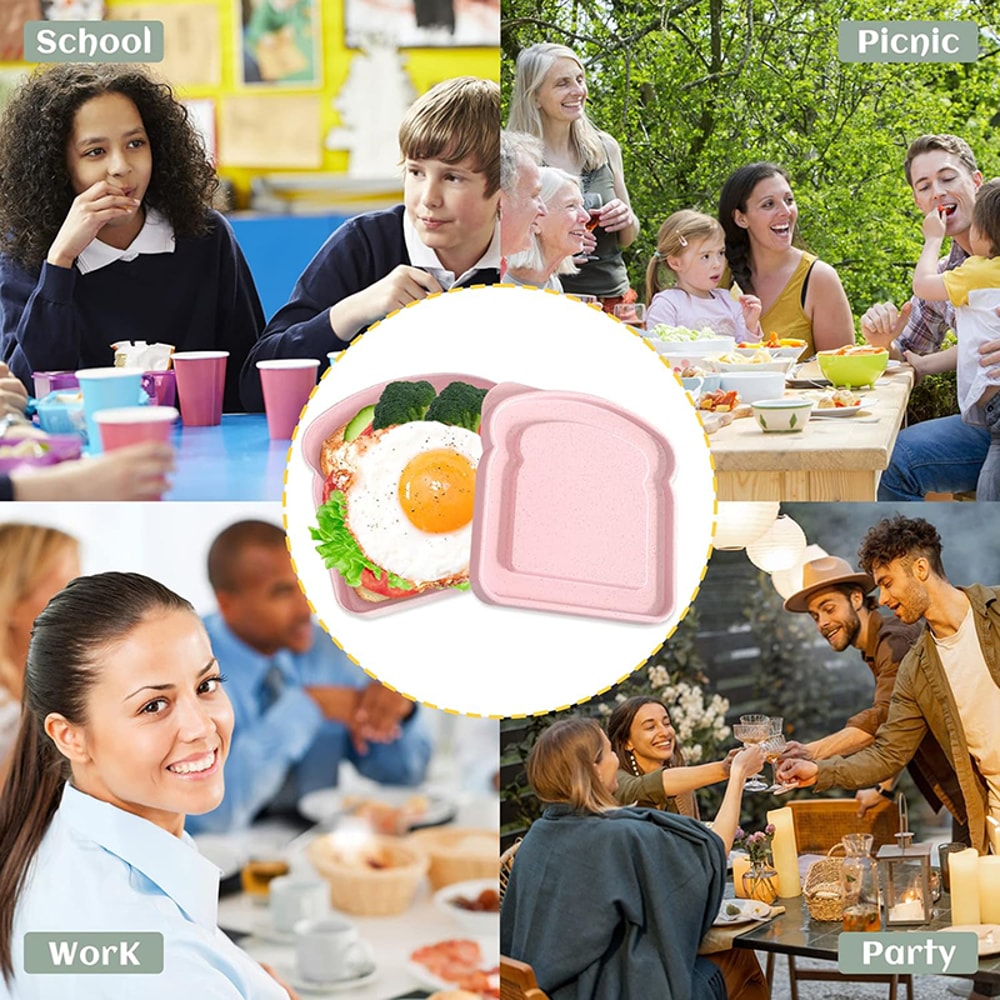 Portable Sandwich Container Lunch Box Reusable Microwave Food Storage Case 4
