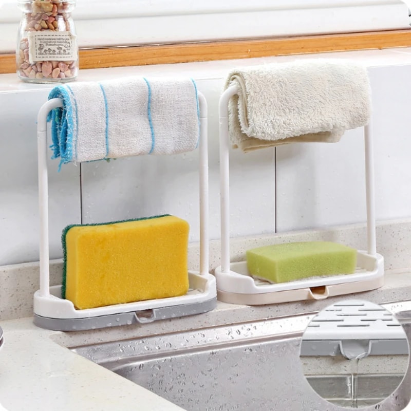 Detachable Kitchen Dishcloth Holder Sponge Rack For Sink Organization 2