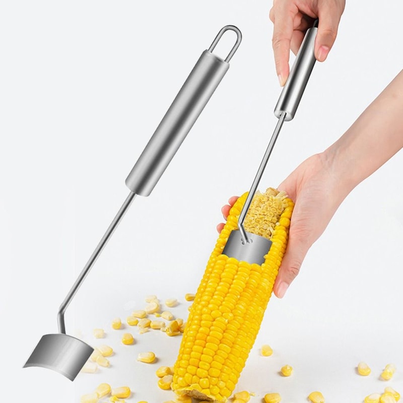 Ergonomic Stainless Steel Corn Cob Peeler Quick & Easy Corn Stripper for Perfect Kernels