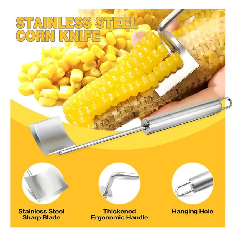 Ergonomic Stainless Steel Corn Cob Peeler Quick & Easy Corn Stripper for Perfect Kernels
