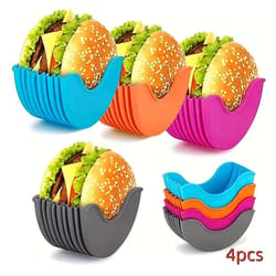 retractable hamburger holders set washable silicone burger clip & sandwich rack