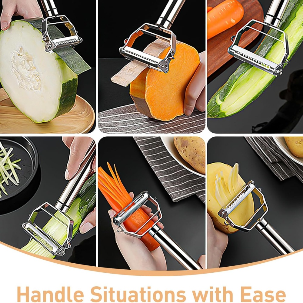 Multi Functional Stainless Steel Double Sided Vegetable Peeler Grater 4