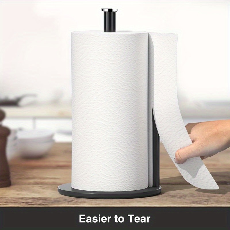 Premium Stainless Steel Paper Towel Holder Sleek Countertop Roll Organizer 1