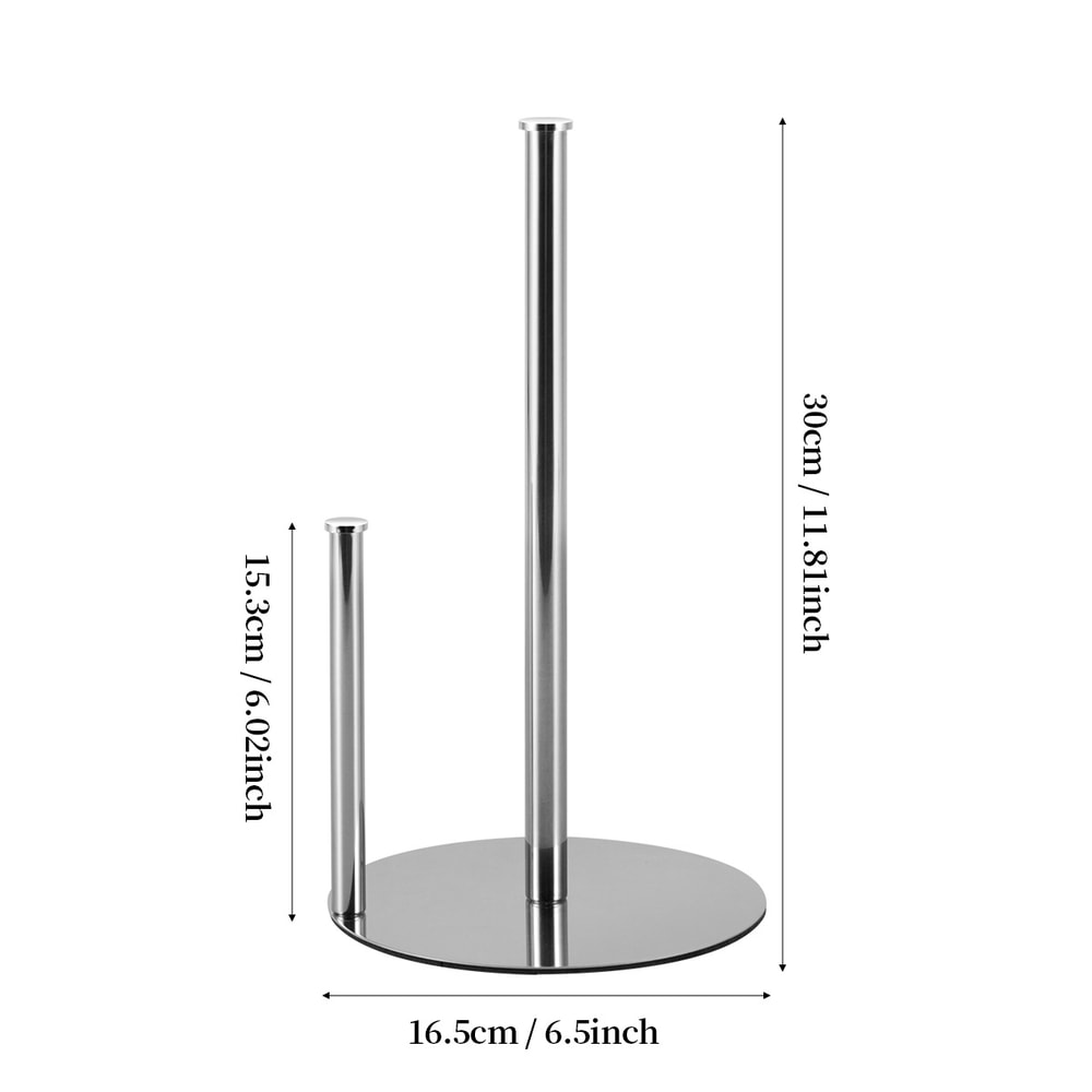 Premium Stainless Steel Paper Towel Holder Sleek Countertop Roll Organizer 8