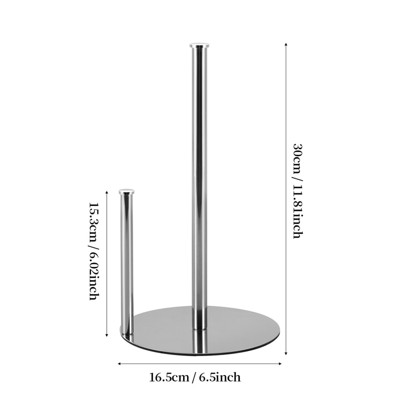 Premium Stainless Steel Paper Towel Holder Sleek Countertop Roll Organizer 8