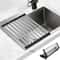 Premium Foldable Kitchen Sink Drain Rack Stainless Steel Sink Organizer Retractable Dish Basket 0