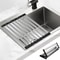 Premium Foldable Kitchen Sink Drain Rack Stainless Steel Sink Organizer Retractable Dish Basket 0