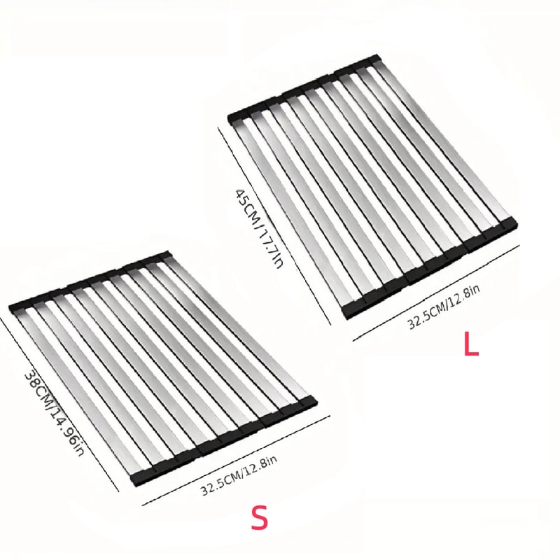 Premium Foldable Kitchen Sink Drain Rack Stainless Steel Sink Organizer Retractable Dish Basket 1