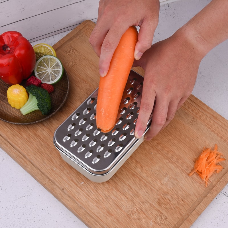 Cheese Grater & Vegetable Chopper with Container Stainless Steel Kitchen Slicer