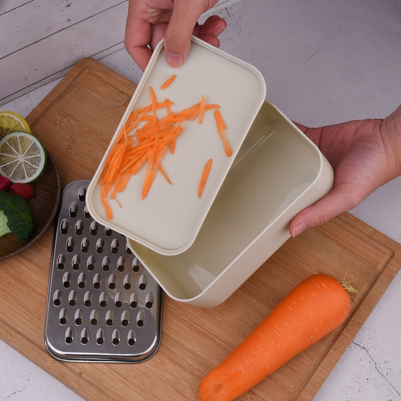 Cheese Grater & Vegetable Chopper with Container Stainless Steel Kitchen Slicer
