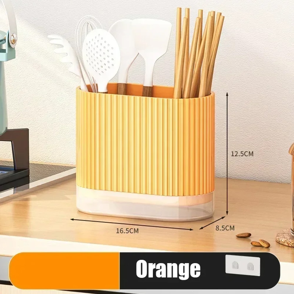 Wall Mount Chopsticks & Utensil Organizer Kitchen Utensil Organizer, Drain Dry Rack