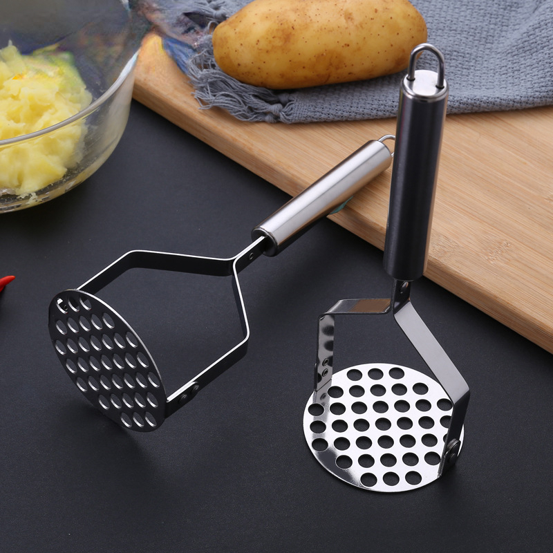 Premium Stainless Steel Potato Vegetable Masher Easy Garlic Fruit Crusher 0