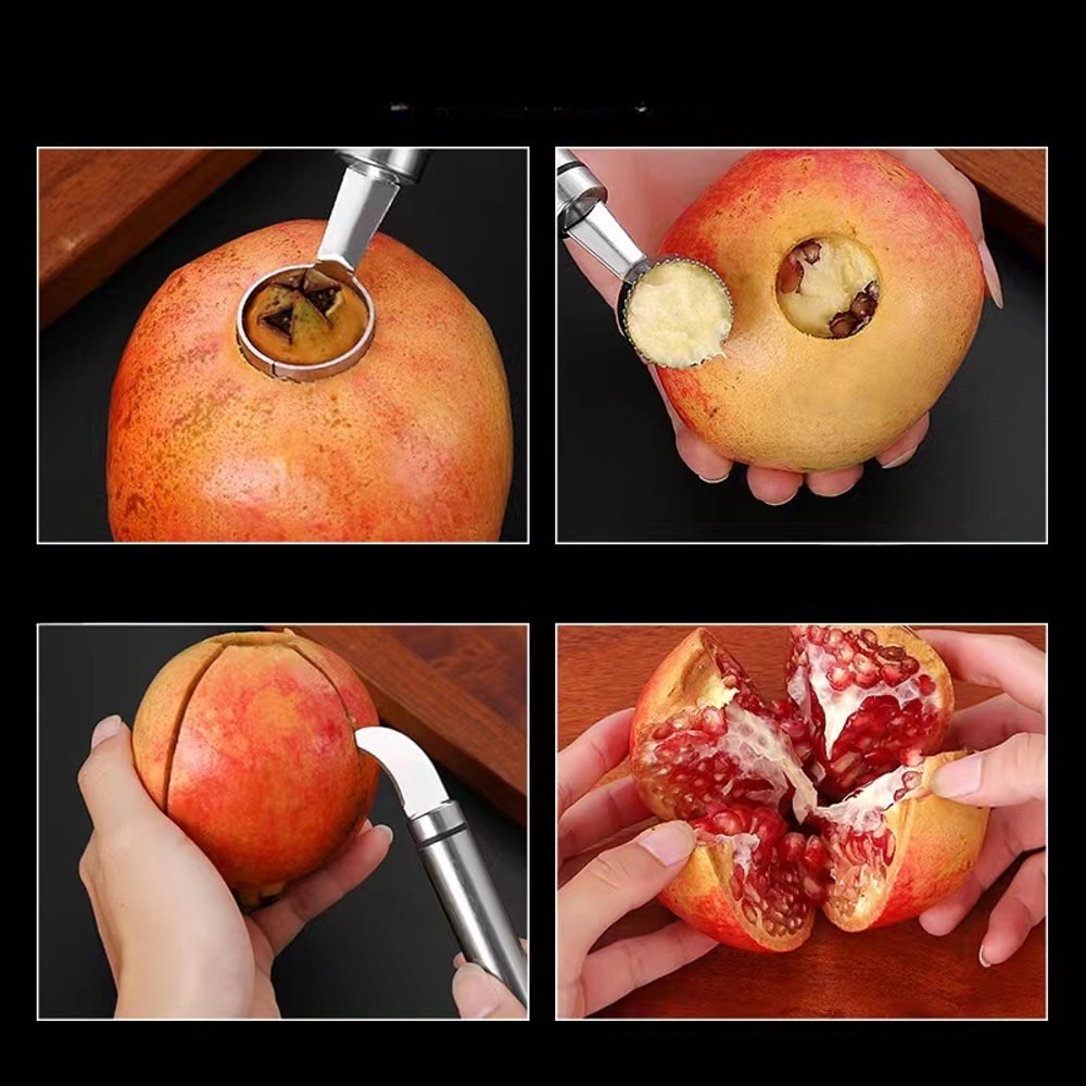 Premium Dual Head Stainless Fruit Peeler Pomegranate Fruit Cutter Kitchen Tool 2