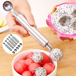 premium stainless fruit carving tool & melon baller scoop set