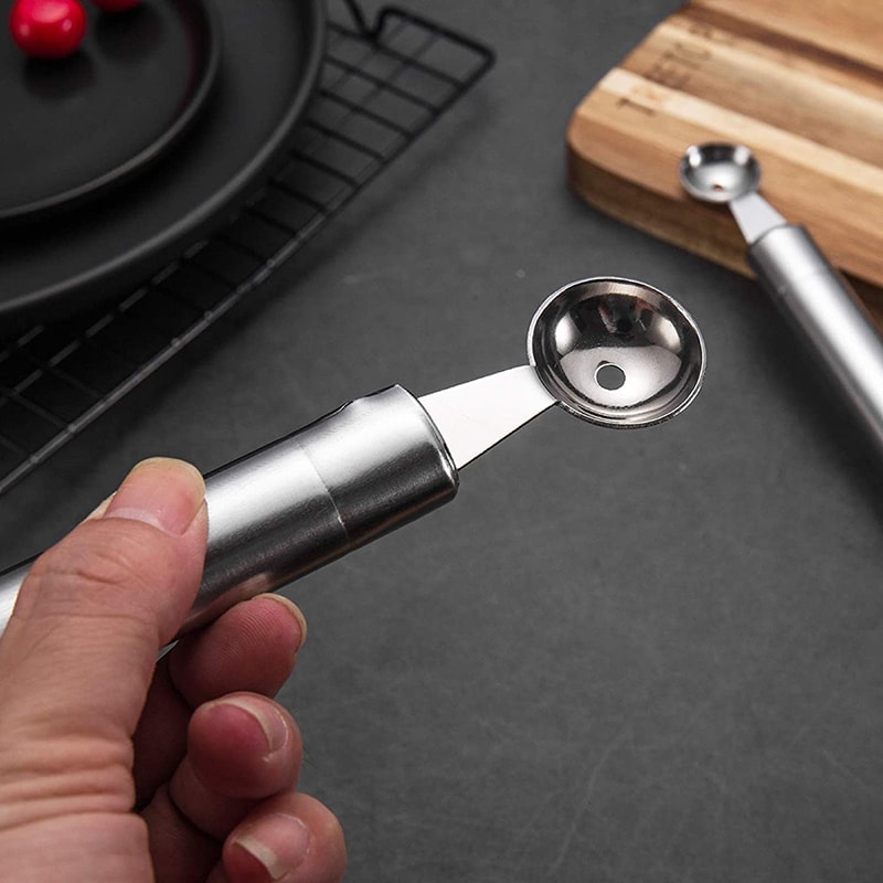Premium Stainless Fruit Carving Tool & Melon Baller Scoop Set