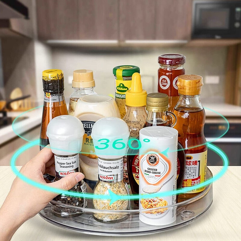 Premium Lazy Susan Organizer Set Fridge Turntable Organizer for Cabinet, Countertop & Kitchen Space Saver