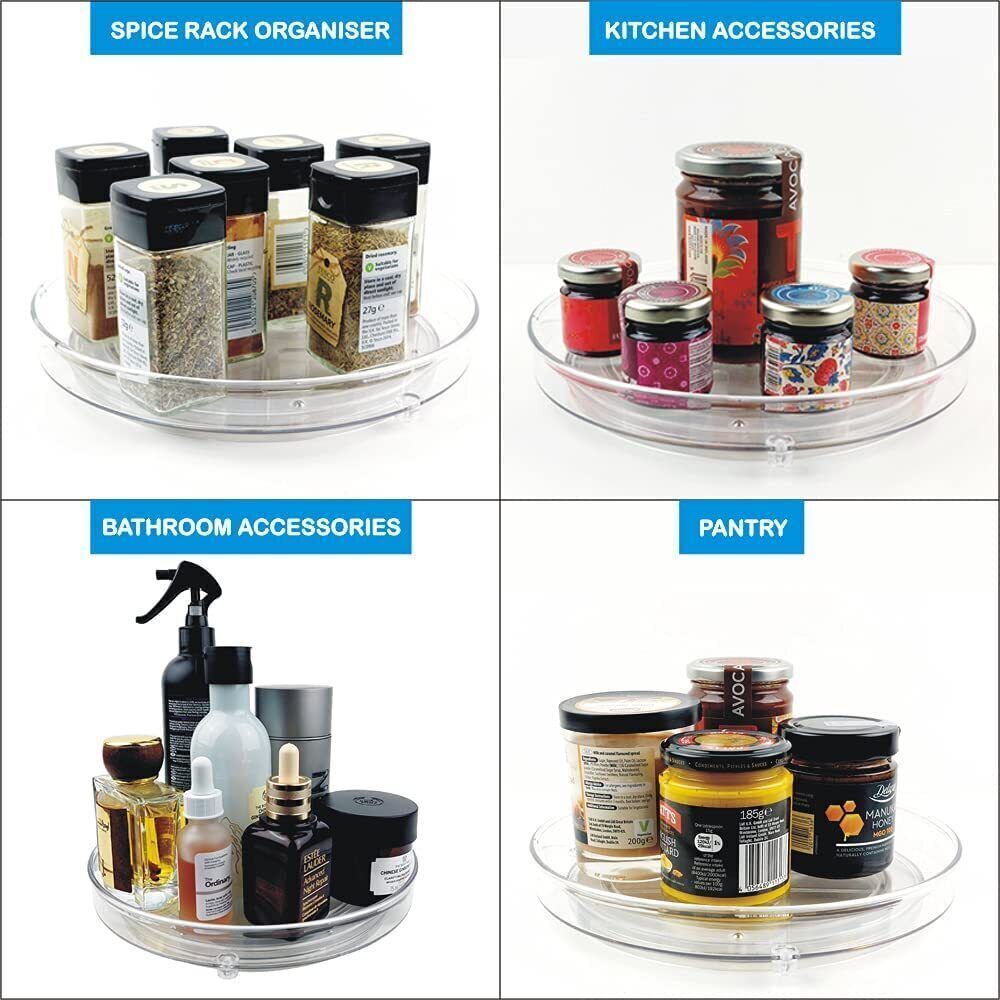 Premium Lazy Susan Organizer Set Fridge Turntable Organizer for Cabinet, Countertop & Kitchen Space Saver