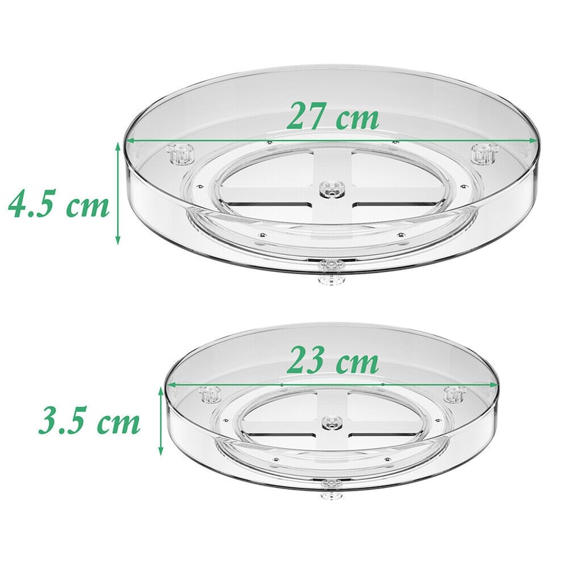 Premium Lazy Susan Organizer Set Fridge Turntable Organizer for Cabinet, Countertop & Kitchen Space Saver