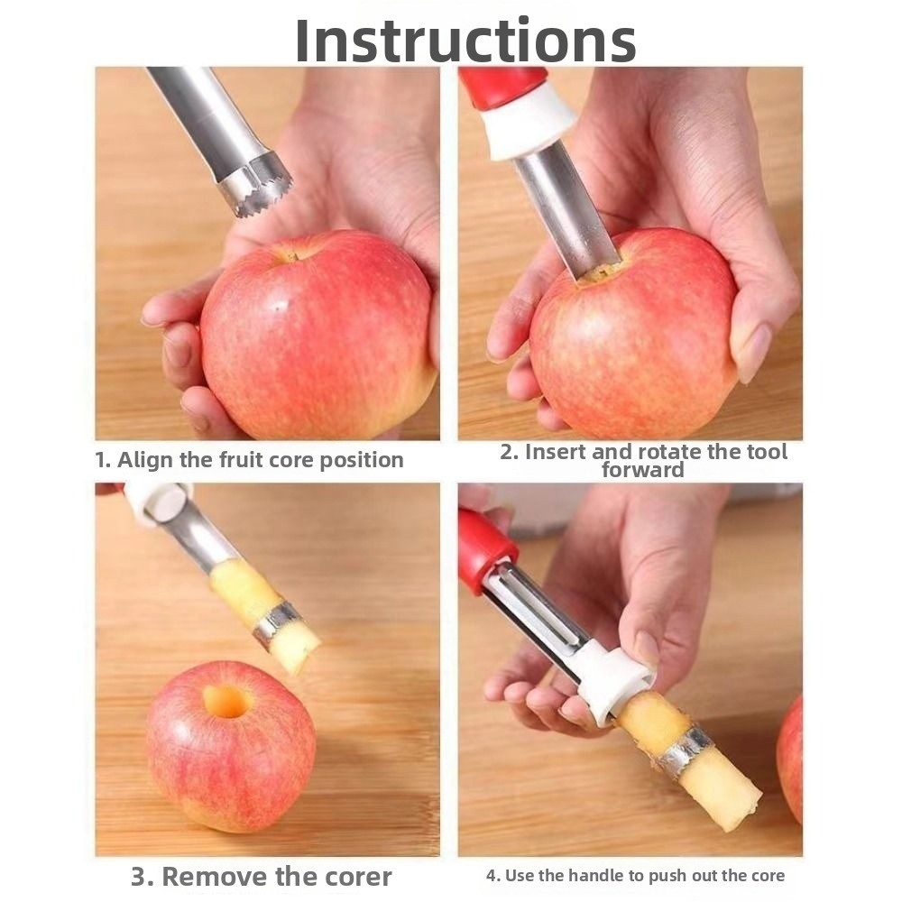 Premium Fruit Peeler Core Remover Stainless Steel Anti Slip 4