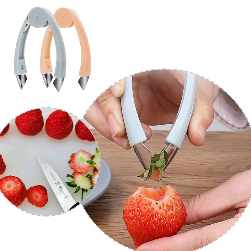 Premium Pineapple & Strawberry Corer Set Stainless Steel Fruit Huller & Peeler