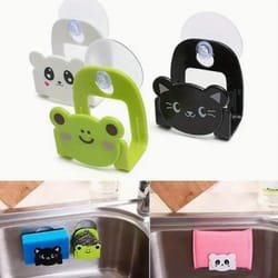 premium suction cup sink sponge holder & sink drain rack organizer