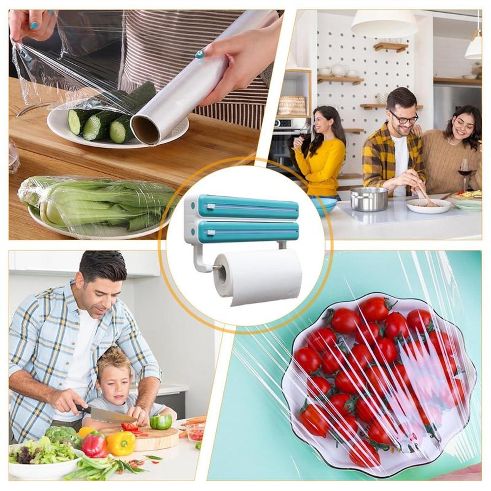 Wall Mount Aluminum Foil Dispenser With Cutter Storage Box 2
