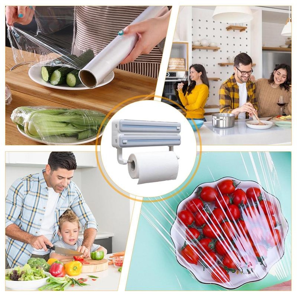 Wall Mount Aluminum Foil Dispenser With Cutter Storage Box 3
