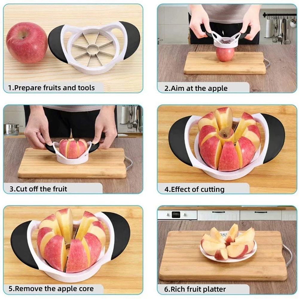 Professional Apple Slicer & Corer with Stainless Steel Blades and Rubber Grip