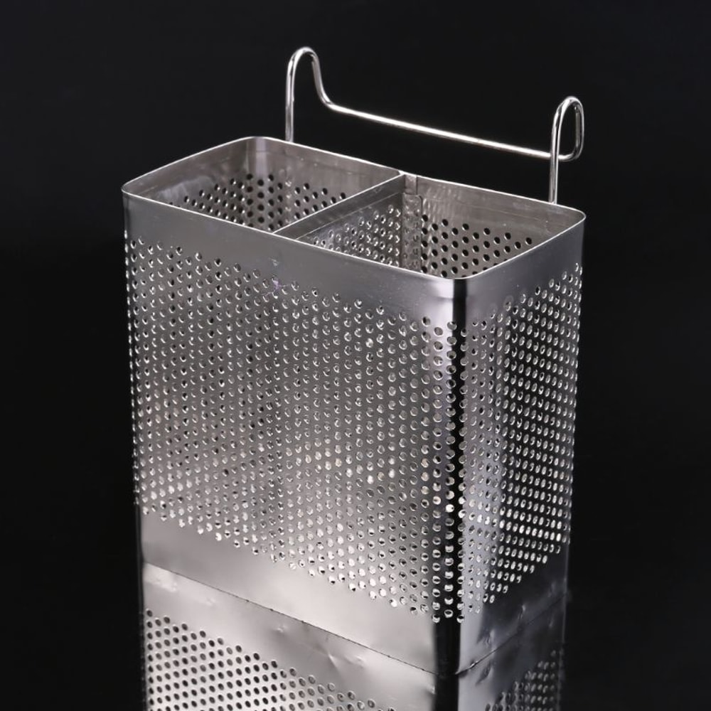 Premium Stainless Steel Kitchen Cutlery Organizer Rack Hanging Chopsticks & Spoon Holder