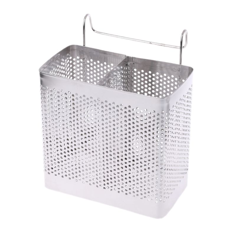 Premium Stainless Steel Kitchen Cutlery Organizer Rack Hanging Chopsticks & Spoon Holder