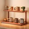 Premium Wooden Spice Rack Organizer & Countertop Storage Shelf Elegant Kitchen Organizer with Handles