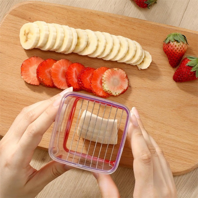 Professional Strawberry Fruit Slicer With Container Soft Food Chopper 1
