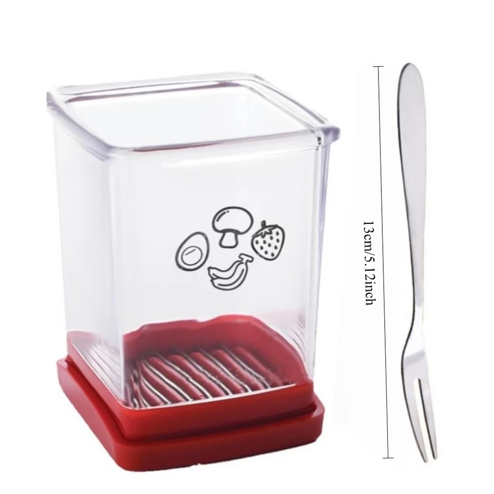 Professional Strawberry Fruit Slicer With Container Soft Food Chopper 6