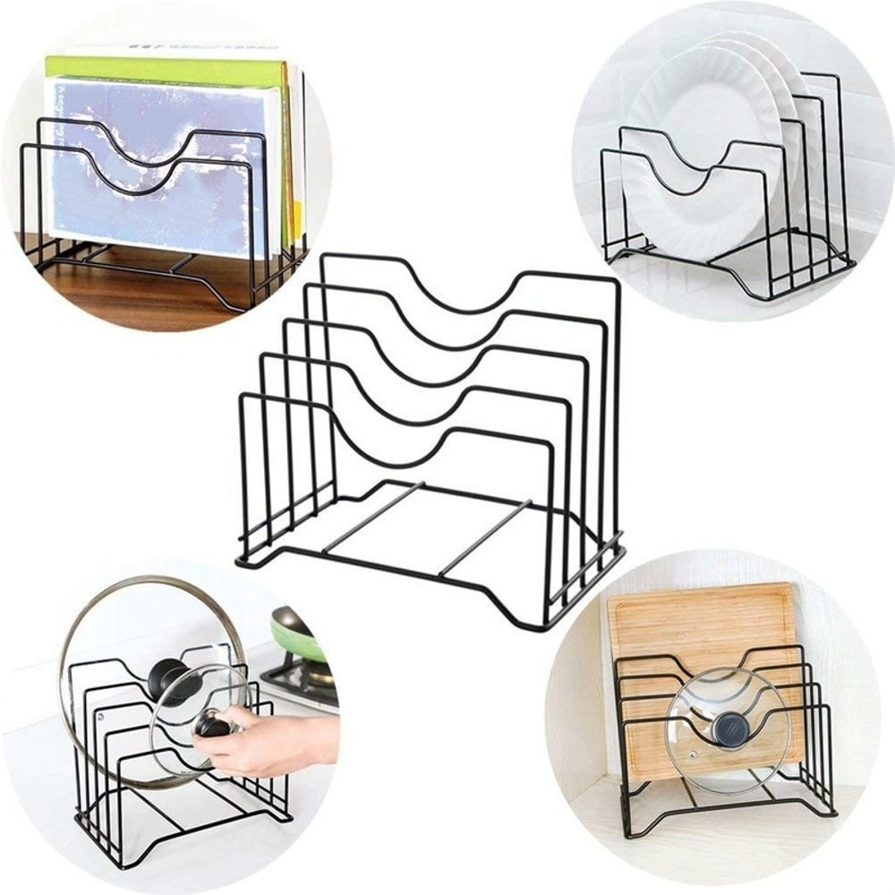 Premium Pot Lid and Pan Organizer Rack Space Saving Kitchen Storage