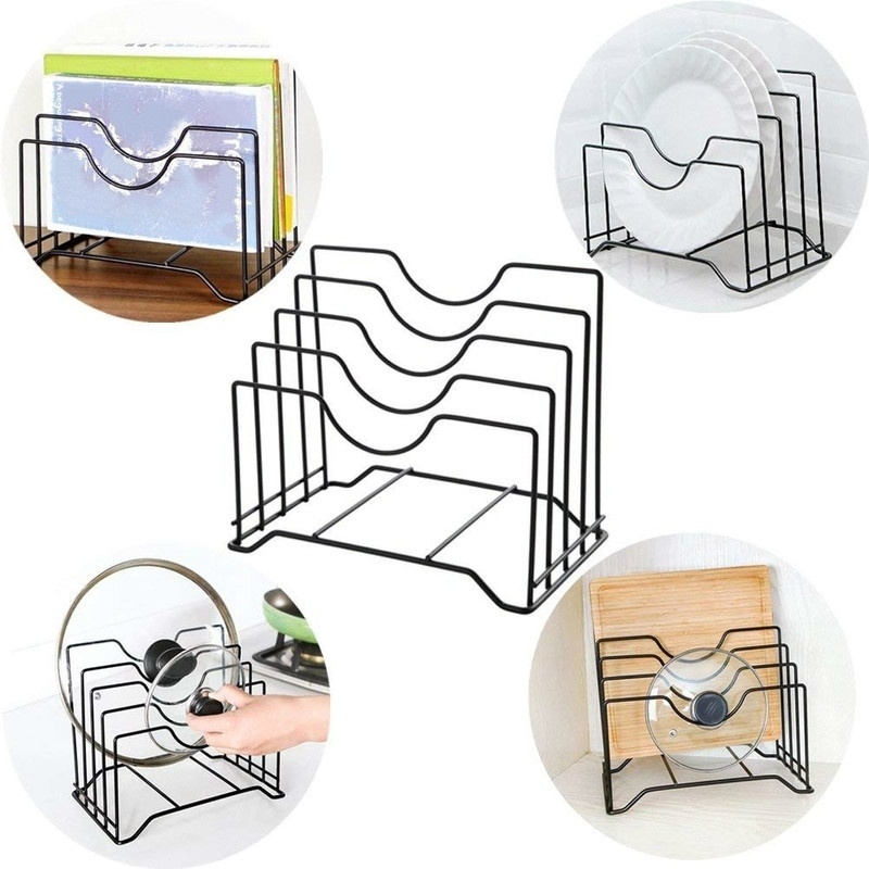 Premium Pot Lid and Pan Organizer Rack Space Saving Kitchen Storage
