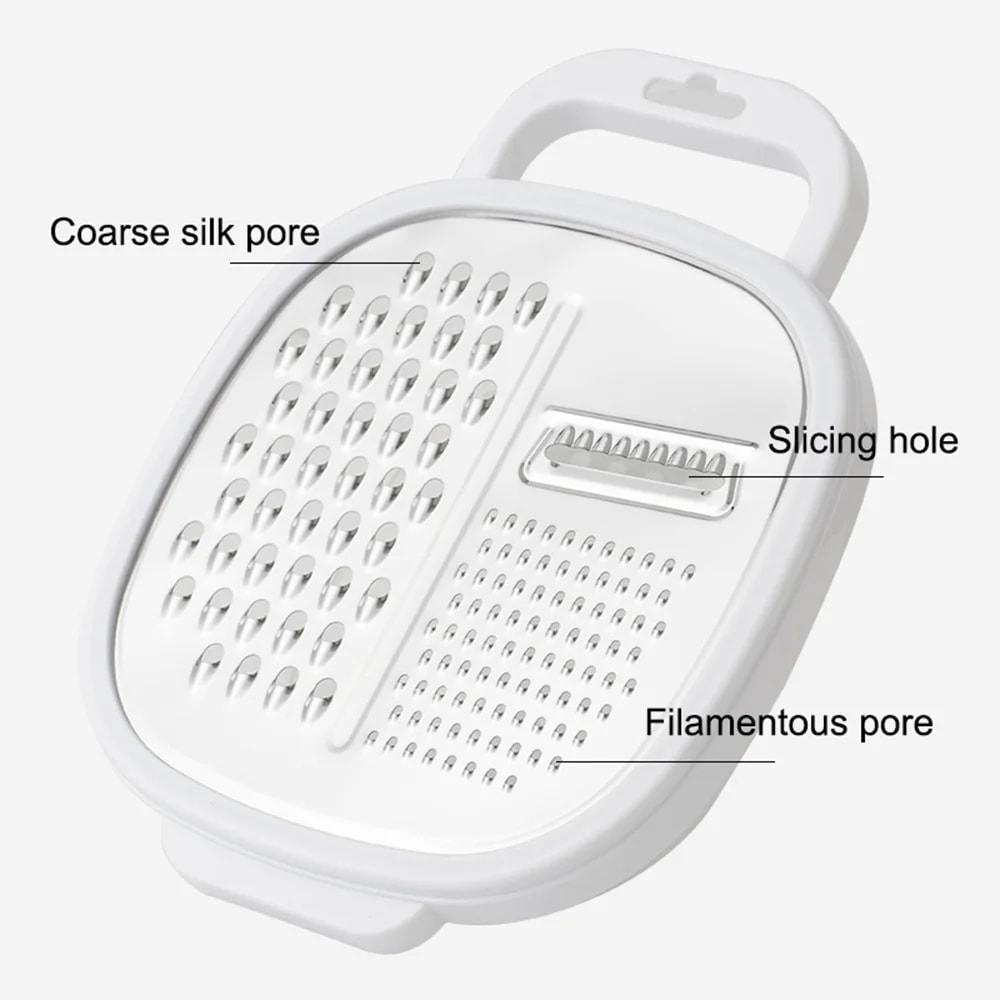 Stainless Steel Cheese Grater & Vegetable Peeler Set with Container Lid