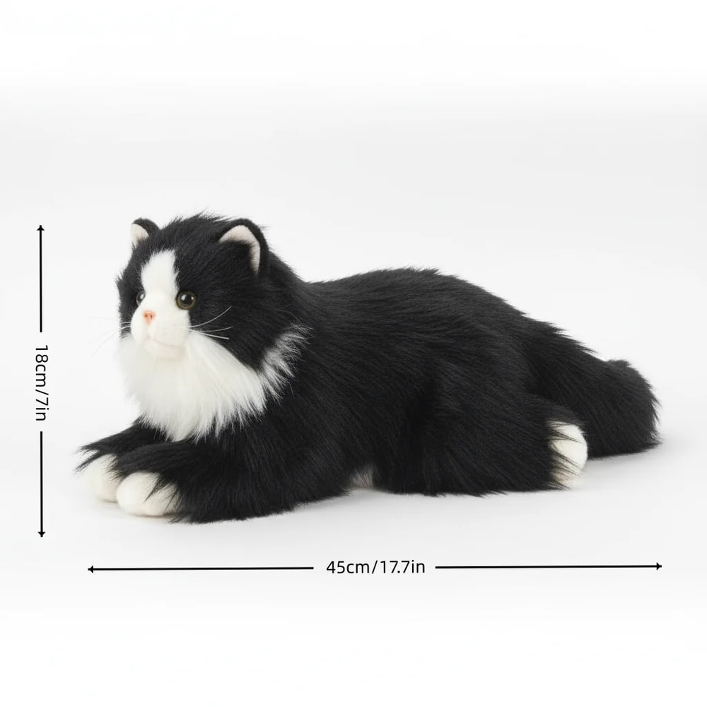 Plush Kitten Realistic Stuffed Animal Cat for Kids, Soft Cuddly Gift for Birthday & Playtime