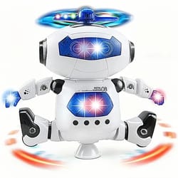 kids dancing robot toy with music led lights & walking action
