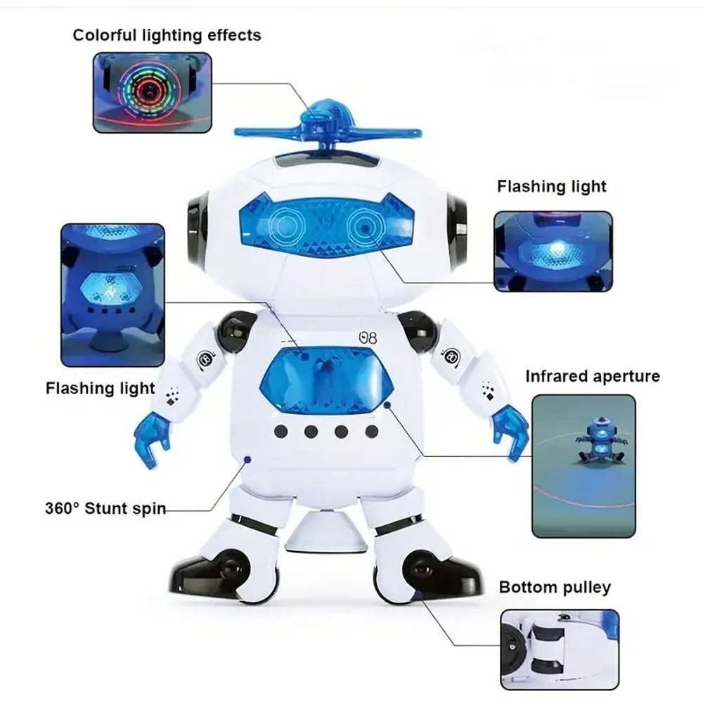 Kids Dancing Robot Toy With Music LED Lights Walking Action 2