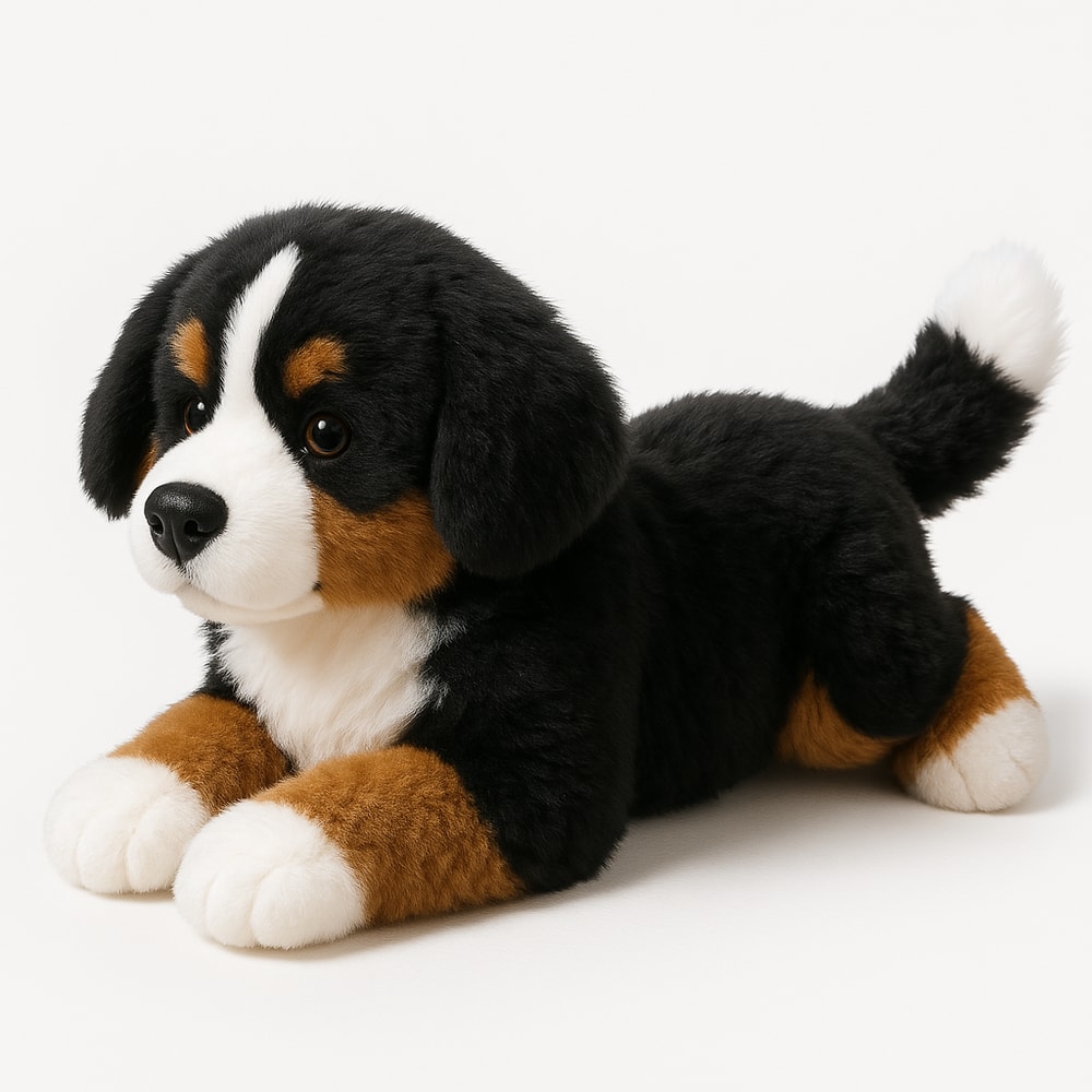 Realistic Bernese Mountain Dog Plush Toy Soft Cuddly Dog Pillow & Stuffed Animal Gift