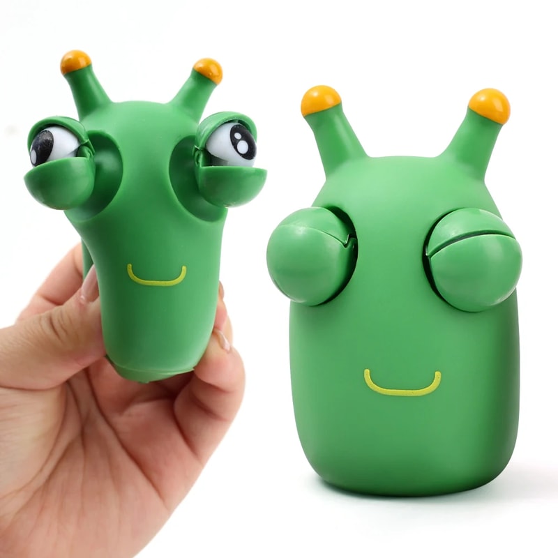 Eye Popping Caterpillar Stress Relief Squeeze Toy Funny Novelty Fidget for Kids & Adults