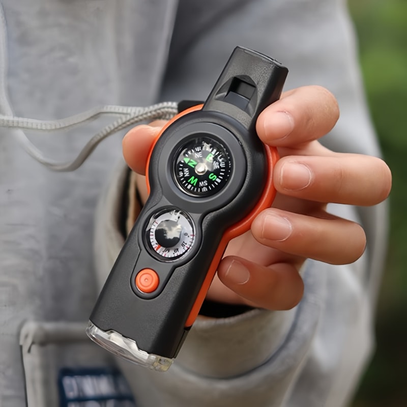 Survival Whistle With Compass Thermometer For Outdoor Safety 1