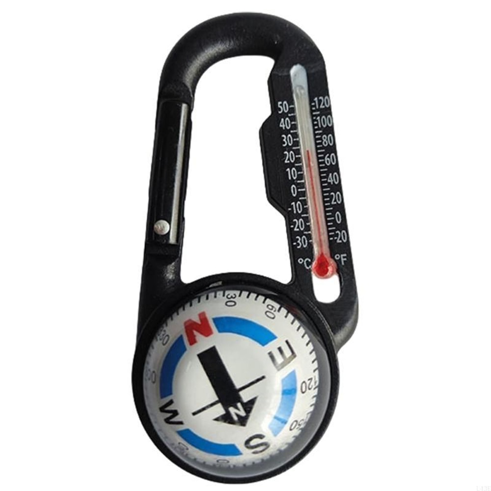 Outdoor Camping Compass Carabiner Keychain With Thermometer 0
