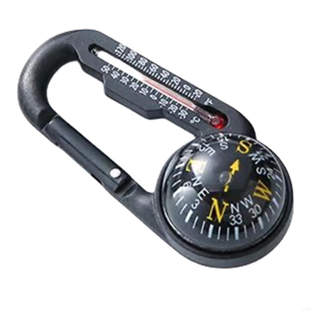 Outdoor Camping Compass Carabiner Keychain With Thermometer 1