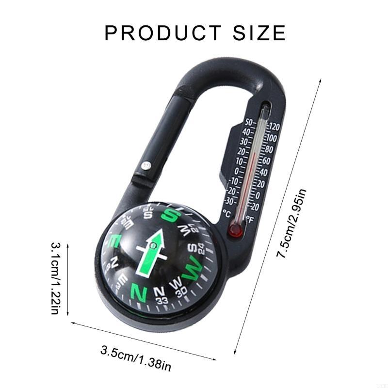 Outdoor Camping Compass Carabiner Keychain With Thermometer 5