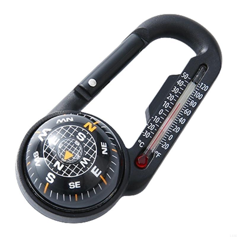 Outdoor Camping Compass Carabiner Keychain With Thermometer 8