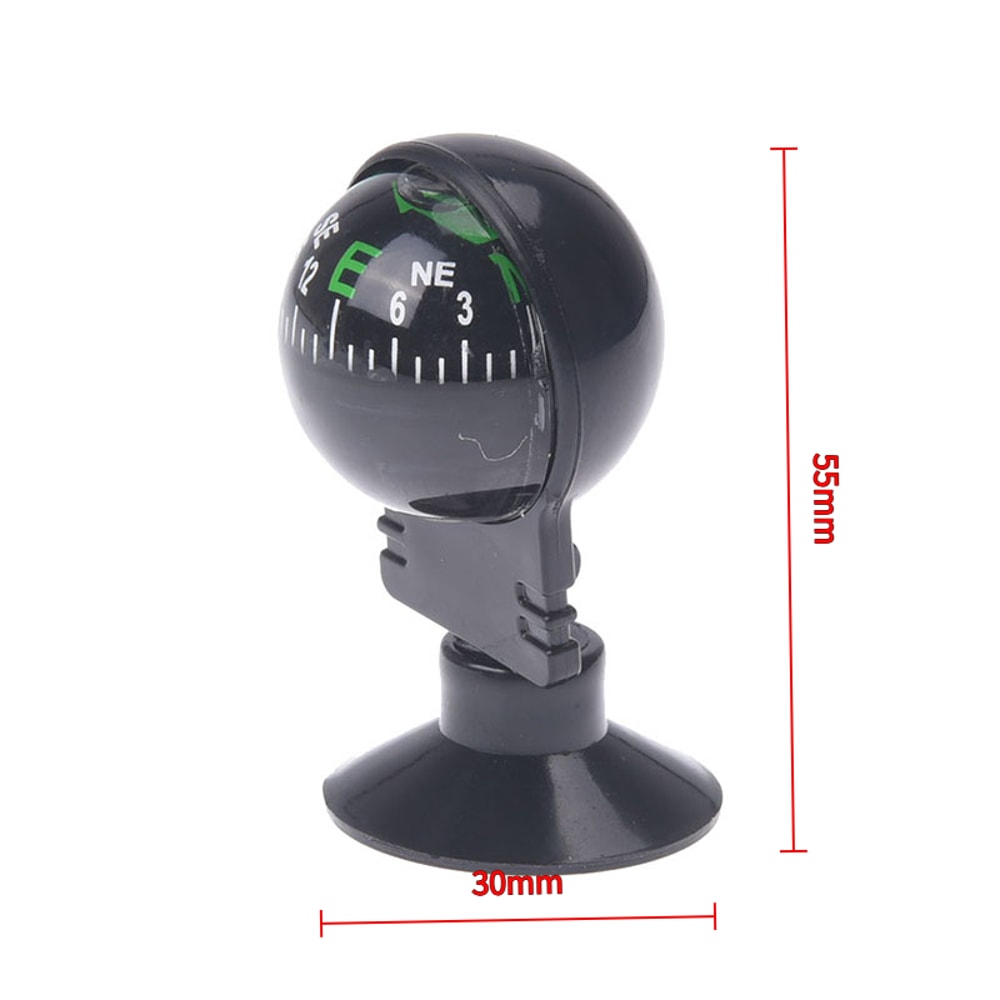 Premium Vehicle Navigation Compass Ball with Suction Cup Waterproof Dashboard Car Compass
